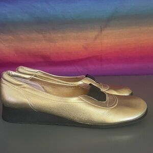 Sonia Rykiel Gold Metallic Leather Ballet Style Comfort Flats Size 38